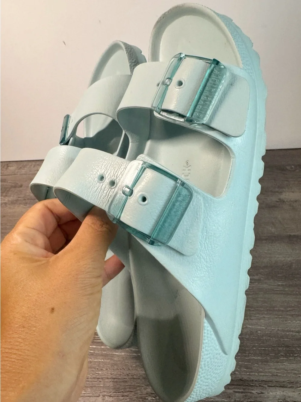Birkenstock Arizona EVA Stealth Buckle Surf Green Sandals size 38/US7-7.5 EUC